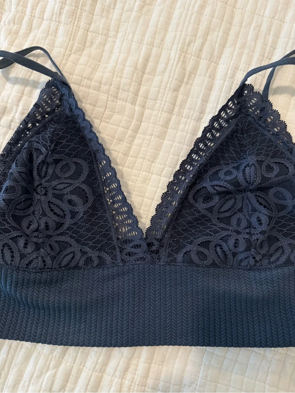 Black Lace Bralette with V-Neck